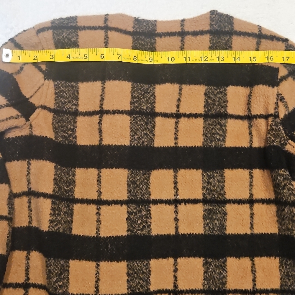 BB Dakota Neutral Plaid Sweater Dress XS Fall Winter Layering - Picture 10 of 10